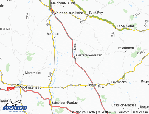 Mapa MICHELIN Castéra-Verduzan - ViaMichelin