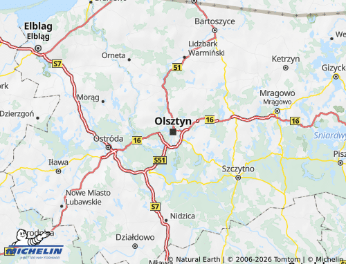 MICHELIN Warmia & Masuria map - ViaMichelin