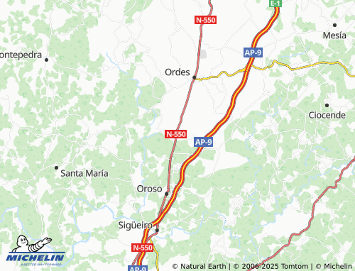 MICHELIN Santa Cruz de Montaos (Santa Cruz) map - ViaMichelin