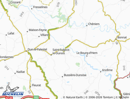 Mapa MICHELIN La Celle-Dunoise - ViaMichelin