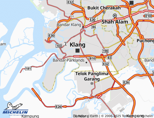 MICHELIN Kampung Pendamar map - ViaMichelin