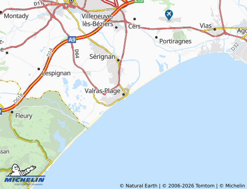 Mappa MICHELIN Valras-Plage - ViaMichelin