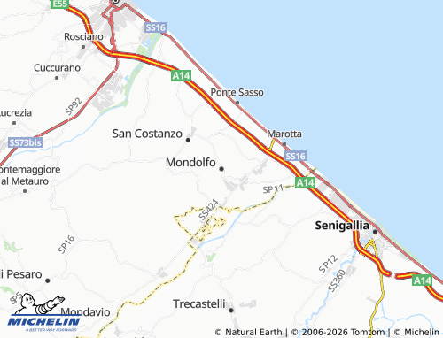 Mappa MICHELIN Mondolfo - ViaMichelin