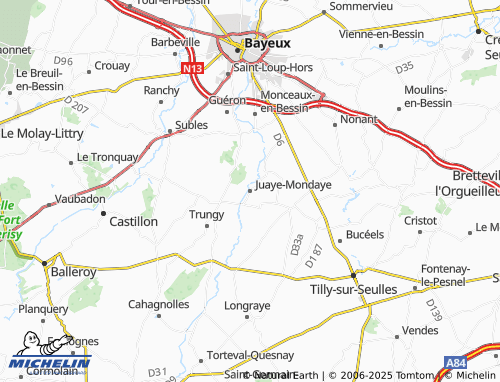 MICHELIN Juaye-Mondaye map - ViaMichelin