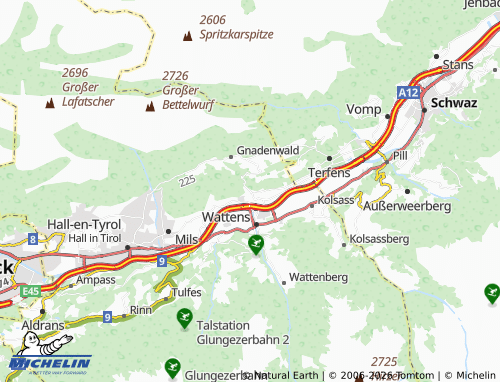 Mapa MICHELIN Fritzens - ViaMichelin
