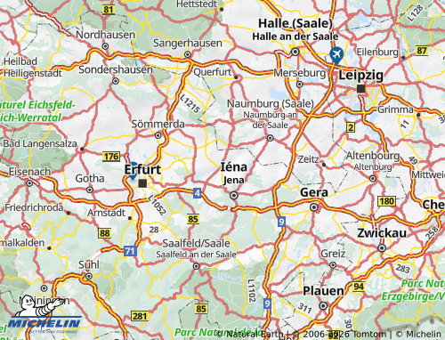 Mappa MICHELIN Weimarer Land - ViaMichelin