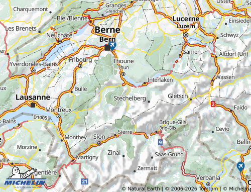 MICHELIN Frutigen-Niedersimmental map - ViaMichelin