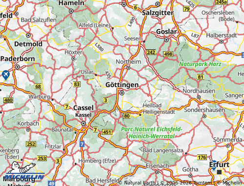 MICHELIN Göttingen map - ViaMichelin