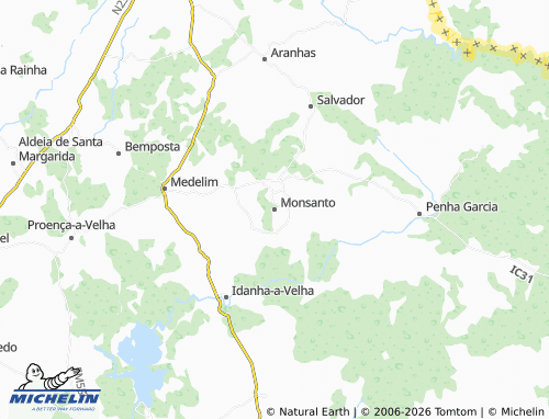 Mapa MICHELIN Monsanto - ViaMichelin