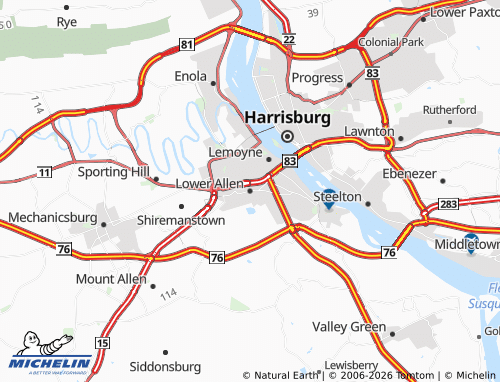 Carte MICHELIN Lower Allen - ViaMichelin