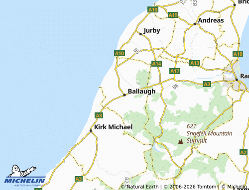 Carte MICHELIN Ballaugh - ViaMichelin
