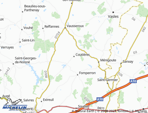 MICHELIN Coutières map - ViaMichelin