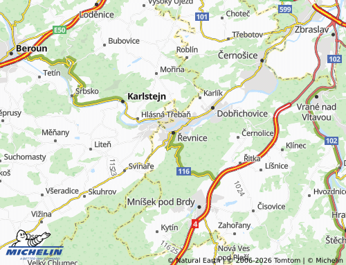 MICHELIN Řevnice map - ViaMichelin