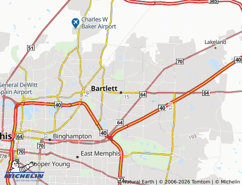 Carte MICHELIN Bartlett - ViaMichelin