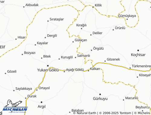 MICHELIN Salmanlı map - ViaMichelin