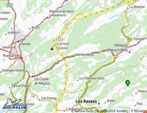 Mappa MICHELIN Les Verrières - ViaMichelin