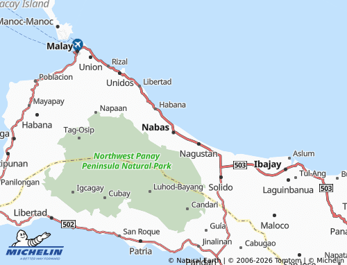 MICHELIN Nabas map - ViaMichelin