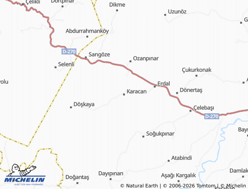 MICHELIN Karacan map - ViaMichelin