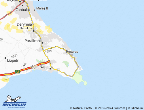 MICHELIN Protaras map - ViaMichelin