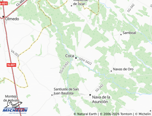 Mapa MICHELIN Coca - ViaMichelin