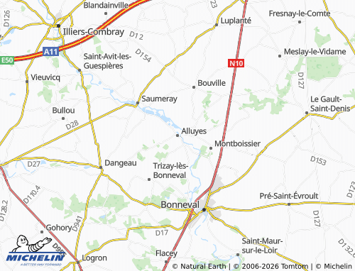 MICHELIN Alluyes map - ViaMichelin