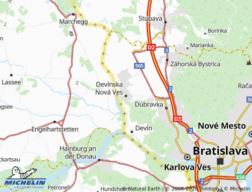 MICHELIN Devínska Nová Ves map - ViaMichelin