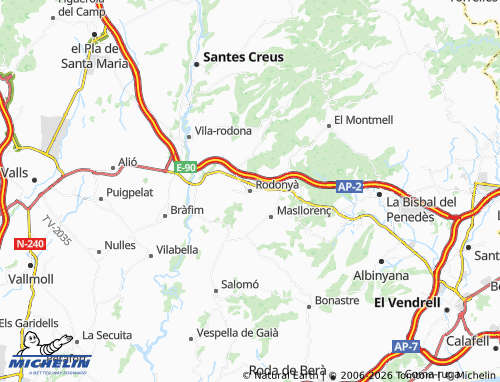 Mappa MICHELIN Rodonyà - ViaMichelin