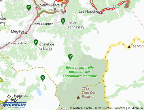 Mappa MICHELIN Les Contamines-Montjoie - ViaMichelin