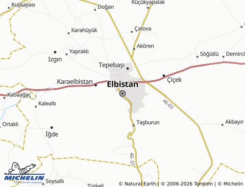 Carte MICHELIN Elbistan - ViaMichelin