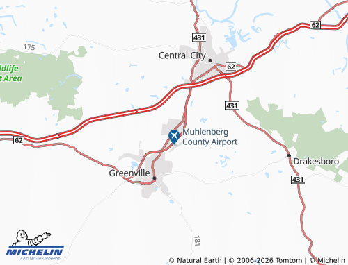 Mappa MICHELIN Powderly - ViaMichelin