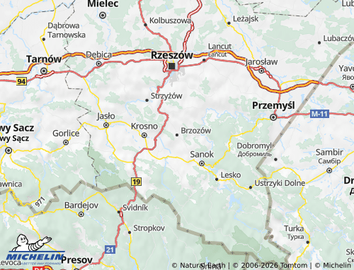 Carte MICHELIN Brzozowski - ViaMichelin