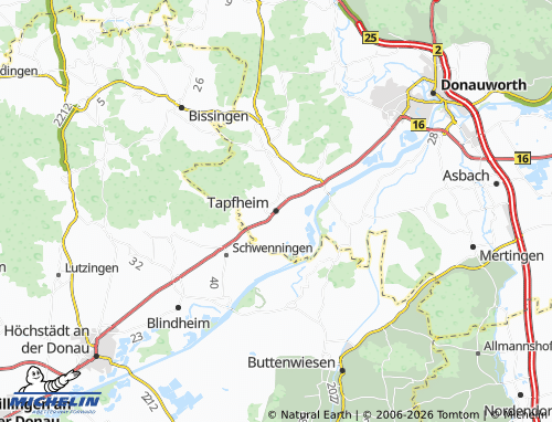 Mappa MICHELIN Tapfheim - ViaMichelin