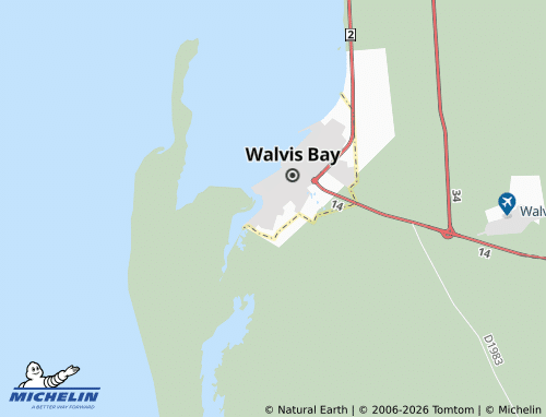 Mappa MICHELIN Walvis Bay Extension 11 - ViaMichelin