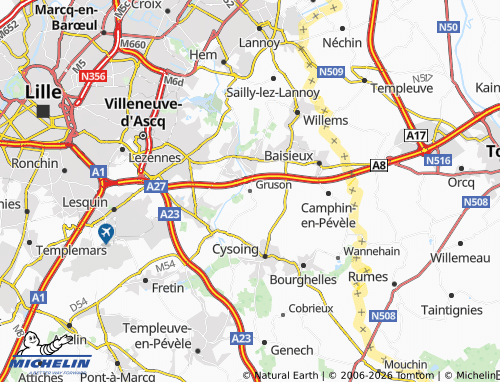Mappa MICHELIN Gruson - ViaMichelin