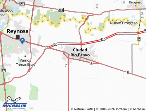 MICHELIN Río Bravo 1 map - ViaMichelin