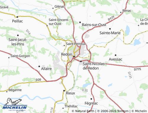 Carte MICHELIN Redon - ViaMichelin