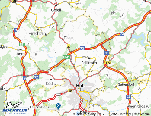 MICHELIN Zedtwitz map - ViaMichelin