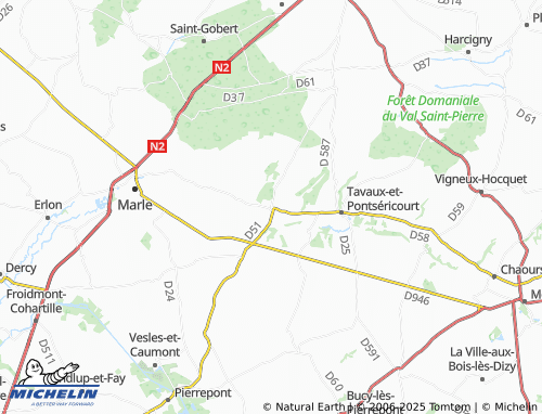 Mapa MICHELIN Bosmont-sur-Serre - ViaMichelin