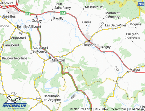 MICHELIN-Landkarte Vaux-lès-Mouzon - ViaMichelin