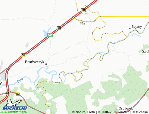 MICHELIN Nowe Budy map - ViaMichelin