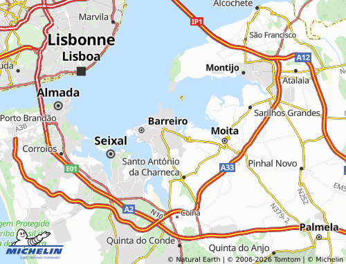 Mapa MICHELIN Baixa da Banheira - ViaMichelin
