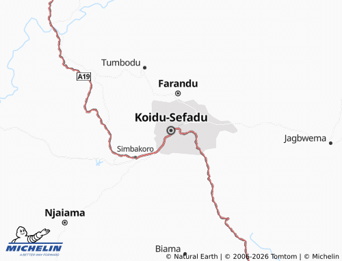 Carte MICHELIN Koidu-Sefadu - ViaMichelin