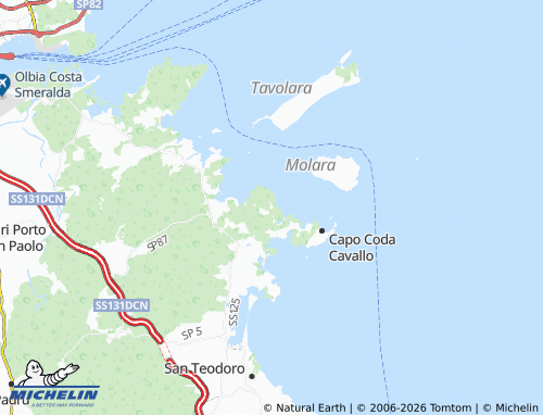 Carte MICHELIN Punta Molara - ViaMichelin