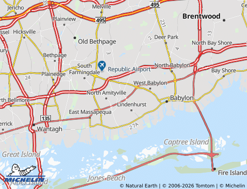 Mapa MICHELIN North Lindenhurst - ViaMichelin
