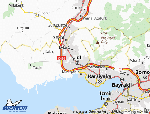 MICHELIN Çağdaş map - ViaMichelin