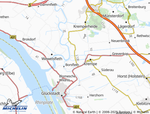 MICHELIN Borsflether Wisch map - ViaMichelin