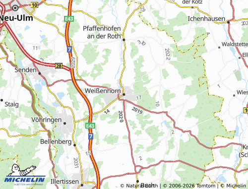 Mapa MICHELIN Weißenhorn - ViaMichelin