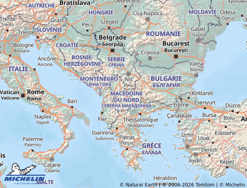 MICHELIN North Macedonia map - ViaMichelin