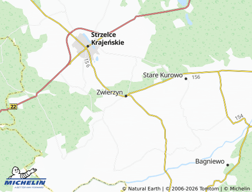 MICHELIN Zwierzyn map - ViaMichelin