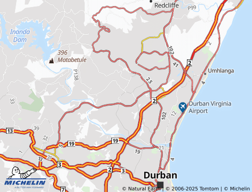 MICHELIN Kwa-Mashu C map - ViaMichelin